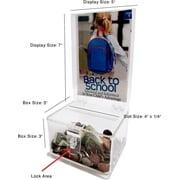 MCBClear Acrylic Display Donation Box - Ballot Box - Ticket Box - Suggestion Box - Secure Locking box