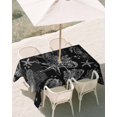 thumbnail image 3 of 54x80 Inch Outdoor Tablecloth with Umbrella Hole Zipper Rectangle Black Coastal Rectangular Tablecloths Outside Waterproof Nautical Ocean Starfish Seashells Coral Patio Table Cover for Picnic Party, 3 of 8
