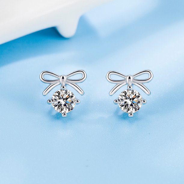 KADER Jewelry Moissanite Mujeres Diamante Original Plata Perla 925 Pendientes De Tuerca M021