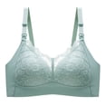 thumbnail image 1 of Gibobby Sujetador de pecho Sexy con botón abierto sin anillo de para mujer Brasier deportivo para mujer(Verde,36), 1 of 4