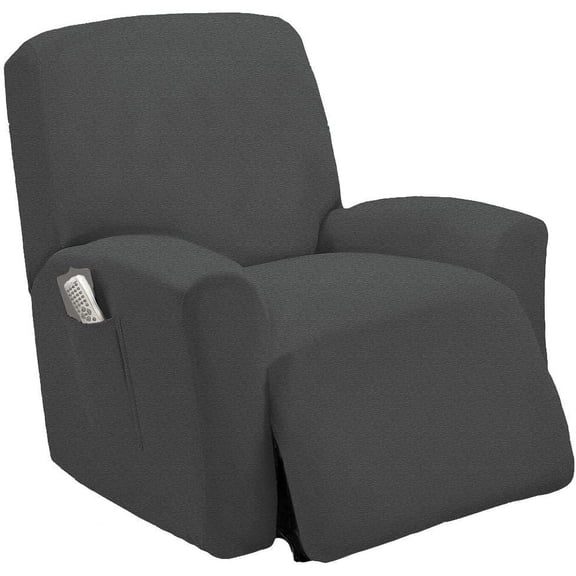 One Piece Stretch Recliner Chair Furniture Slipcovers With Pocket Fit Most Recliner Chairs (Gray)