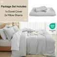 thumbnail image 6 of PHF Waffle Duvet Cover Set Queen Size, 3 Pieces Soft Breathable Bedding Comforter Cover for All Seasons, Waffle Textured Duvet Cover with 2 Pillow Shams Bedding Collection, 90"x90", Light Grey, 6 of 6
