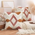 thumbnail image 1 of Juego de 2 fundas de cojín Boho 45 x 45 cm, funda de cojín decorativa con cremallera oculta, cojín decorativo, cojín de sofá, funda de cojín con borlas, suave para salón, 1 of 5