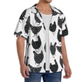 thumbnail image 4 of Honeii 's Retro Rooster for men's short-sleeved button-up collared shirt featuring a pocket, perfect for beach vacations, and travel adventures., 4 of 5