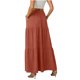 thumbnail image 5 of TaTaai Women's Summer Solid Color High Waist Pleated Maxi Half Skirt Casual Elegant Flowy Skirt with Pockets and Waist Belt Gift, 5 of 7