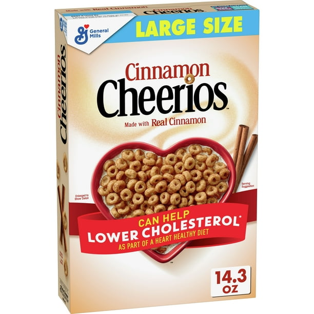 Cinnamon Cheerios, Heart Healthy Cereal, 14.3 OZ Large Size Box