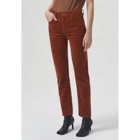 AGOLDE Riley High Rise Corduroy Ankle Straight Jeans