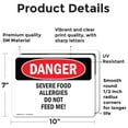 thumbnail image 2 of (2 Pack) Severe Food Allergies Do Not Feed Me! OSHA Danger Sign, 2 of 7