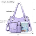 thumbnail image 3 of Purses and Handbags Women Tote Shoulder Top Handle Satchel Hobo Bags Fashion Washed Leather Purse…, 3 of 7