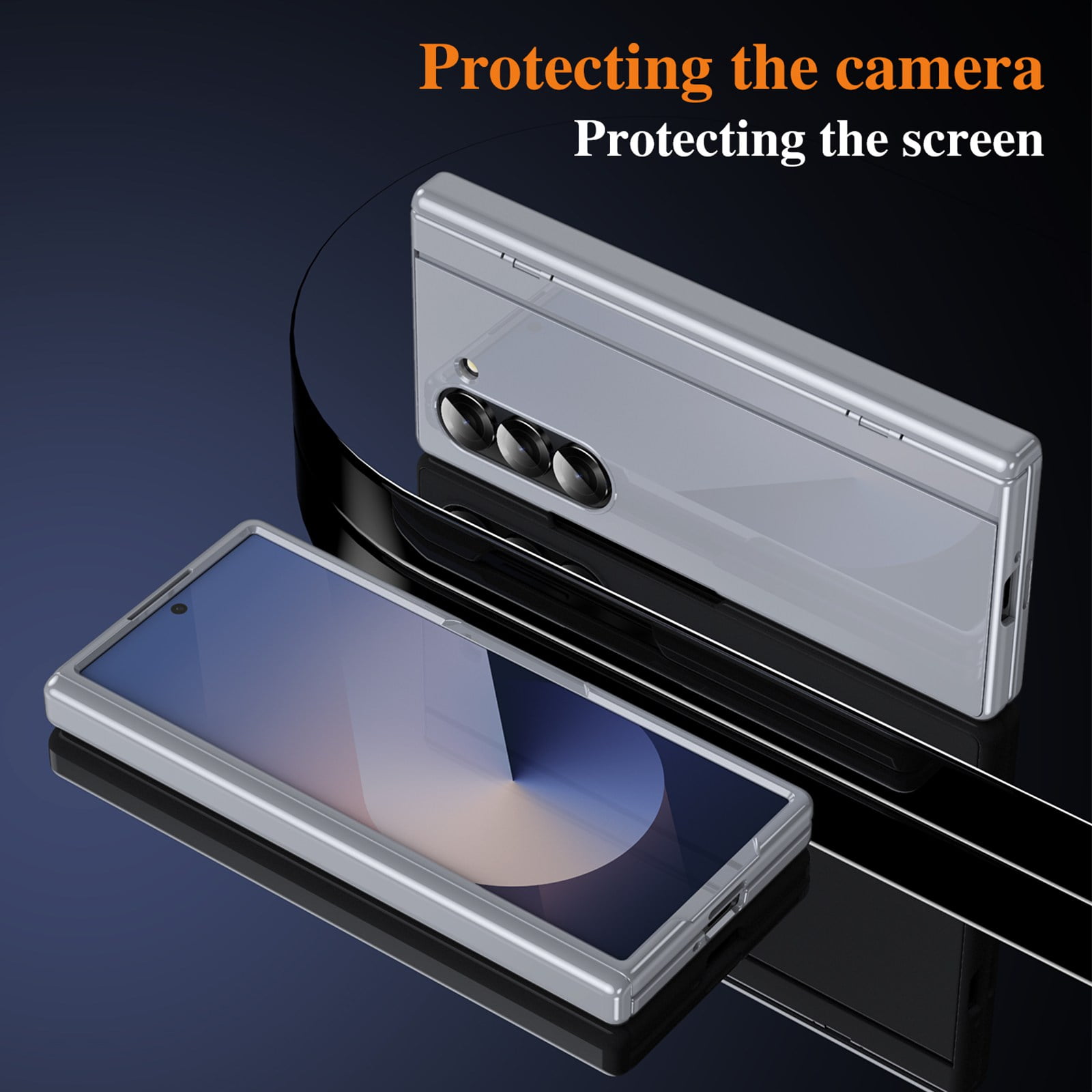 ELEHOLD Rugged Case for Samsung Galaxy Z Fold 5 Case,Built-in Screen Protector Flip Kickstand Hinge Protection Slim Full Body Protective Phone Case for Samsung Galaxy Z Fold 5,Gray