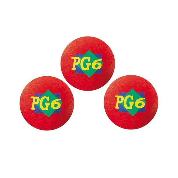 Playground Ball, 6-Inch, Red, Pack of 3