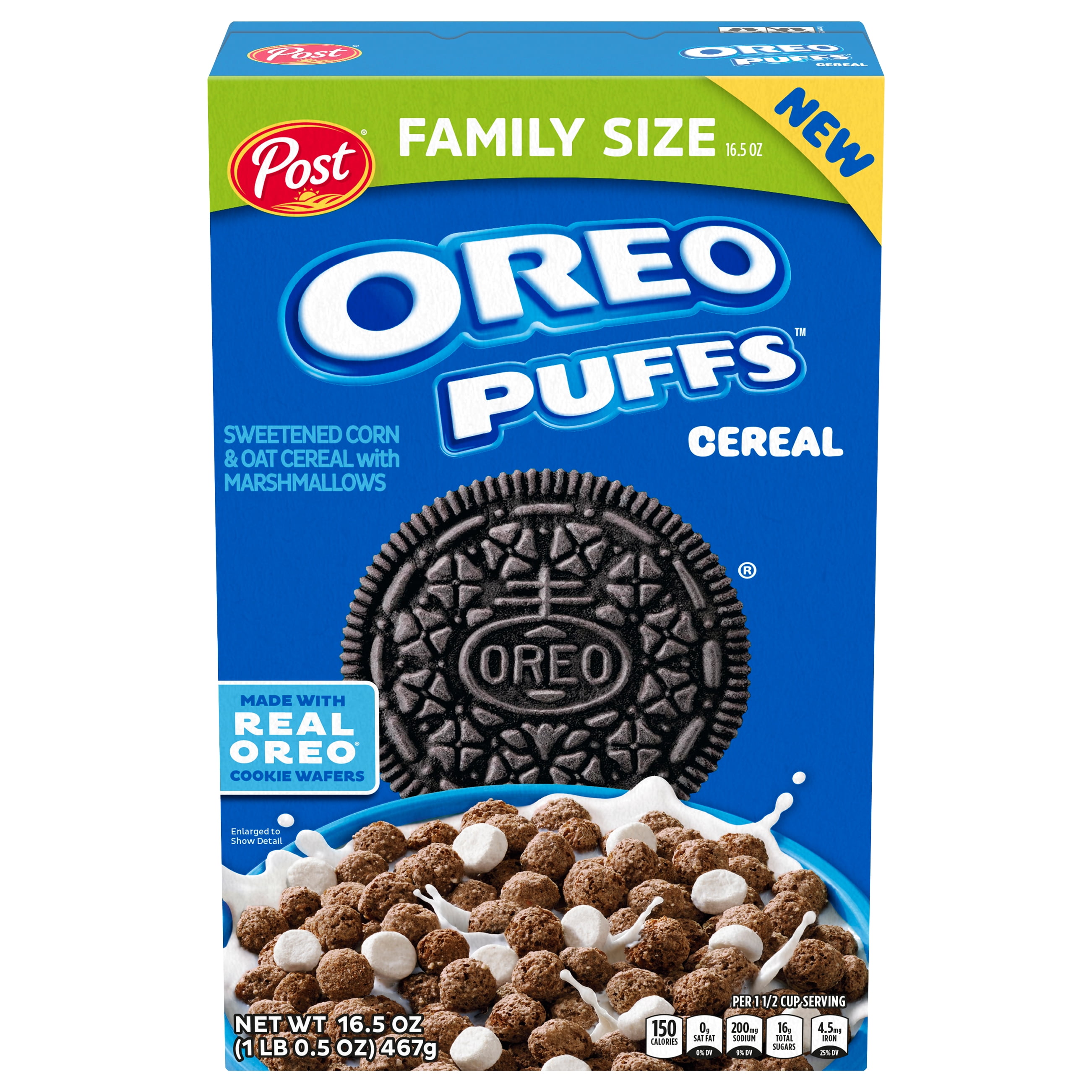 Post OREO PUFFS™ Cereal, Crunchy Chocolatey Breakfast, 16.5 oz Box