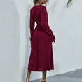 thumbnail image 4 of Vestido Largo, Vestido Hueco De Color Puro Algodón Para Ir De Compras, 4 of 8