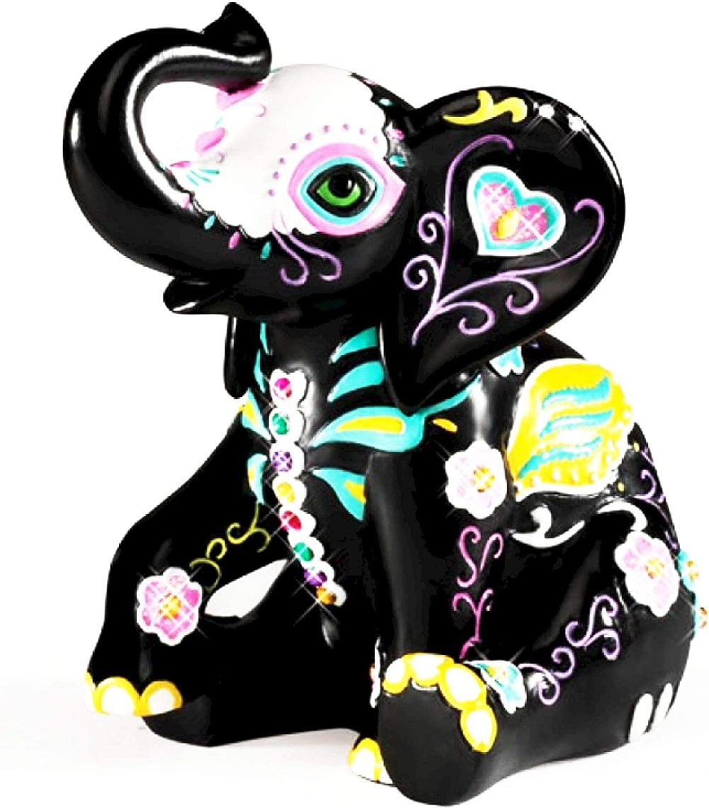 The Hamilton Collection Elephant Decor Colors of Fortune by Blake Jensen  Elephant Statue Day of The Dead Resin Figurine Hand Painted Limited Edition  Decorations for Home 