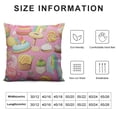thumbnail image 5 of COMIO  Cute Dessert Throw Pillow Case Cushion Covers Ice Cream Donut Candy Cake Pattern with Pink Background for Couch Bed Sofa Car Waist, 5 of 5