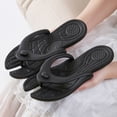 thumbnail image 5 of oqasdz Women's Slippers Travel Portable Flip Flops Indoor Outdoor Bathroom Shower Shoes Sandals with Flat Sole for Beach Pool,Black, 5 of 6