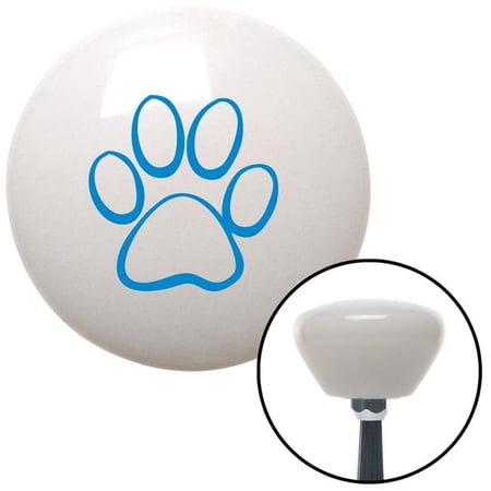 American Shifter Blue Paw Print Outline White Retro Shift Knob with M16 x 1.5 Insert Shifter Auto Brody