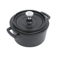 thumbnail image 6 of Mini Cocotte 16 oz Mini Dutch Oven 0.5 qt. Cast Iron Garlic Roaster for Oven Garlic Confit Pot Ramekins with Lids Oven Safe Set of 2, Black, 6 of 6