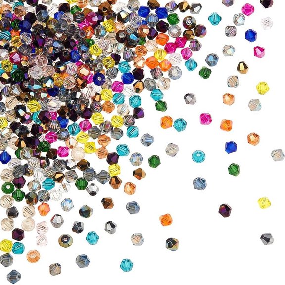 1840Pcs 20 Colors Faceted Glass Crystal Beads Strands 20 Strands 4mm Center Drilled Glass Spacer Beads Briolette