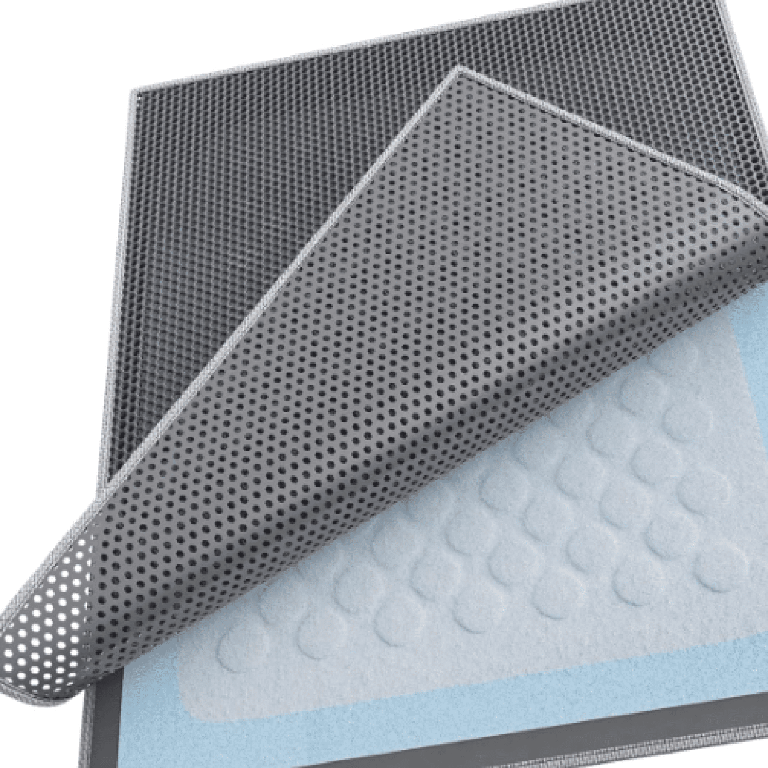 Cat Litter Box Mat: 36"x 30" Waterproof Kitty Cat Litter Trapping Mat, Easy-clean Double-layer Scatter Control Pad Rug (Grey)