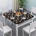thumbnail image 3 of Black Sun Moon Star Pattern Square Fitted Tablecloth with Elastic Edge,Square Table Cover,Washable Elastic Table Cover for Home Kitchen Party Decor 34"x34", 3 of 6