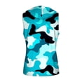 thumbnail image 4 of YLSDY Men's Camouflage Sleeveless Hooded Vest, Basic Drawstring Pullover for Sports and Casual Outfits Blue XL, 4 of 9