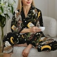 thumbnail image 6 of Pajama Sets for Women 2 Pcs, Owl Strawberry Mushroom Button Down Long Sleeve Sleepwear Lounge PJ Sets, 6 of 6