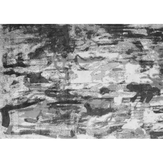 Ahgly Company Indoor Rectangle Abstract Gray Contemporary Area Rugs, 2' x 3'
