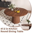 thumbnail image 6 of Round Dining Table, Legahome Modern 47" Kitchen Table for 4, Circle Dining Table with 1.2" Thick Tabletop & Wood Strip Pedestal Base, Wood Dinner Table for Dining Room Kitchen, Walnut, 6 of 12