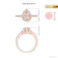thumbnail image 4 of ANGARA Natural Pear Morganite Ring with Diamond Halo in 14K Rose Gold for Women | Birthday, Anniversary, Jewelry Gift for Women | Natural Morganite Ring, 4 of 8