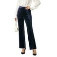 thumbnail image 5 of Allegra K Women's High Waist Velvet Bell Bottom Pants with Pockets, 5 of 6