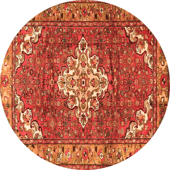 Ahgly Company Indoor Round Persian Orange Traditional Area Rugs, 3' Round