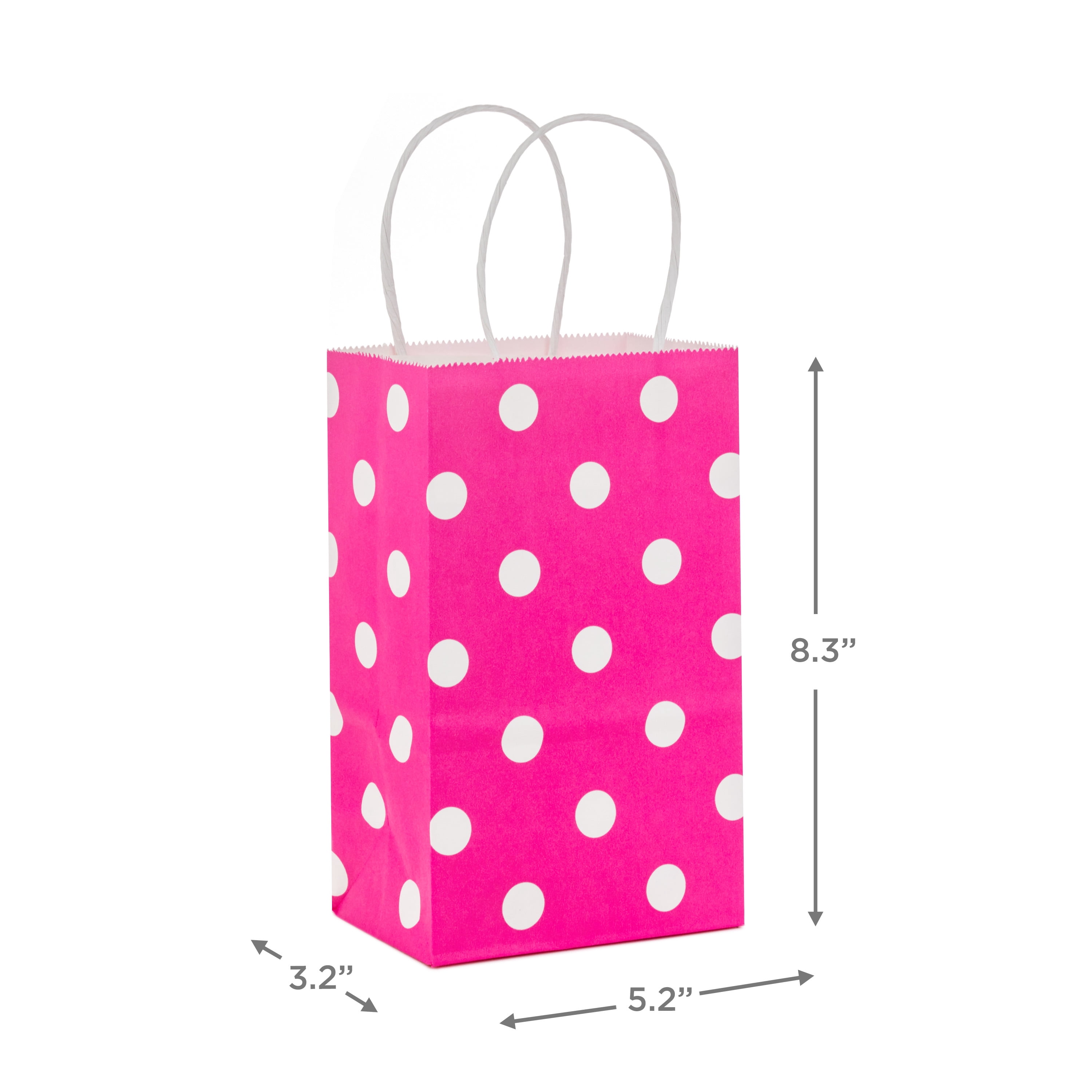 Hallmark Small Gift Bag White Dots on Hot Pink