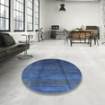 thumbnail image 3 of Ahgly Company Indoor Round Mid-Century Modern Blue Persian Area Rugs, 8' Round, 3 of 6