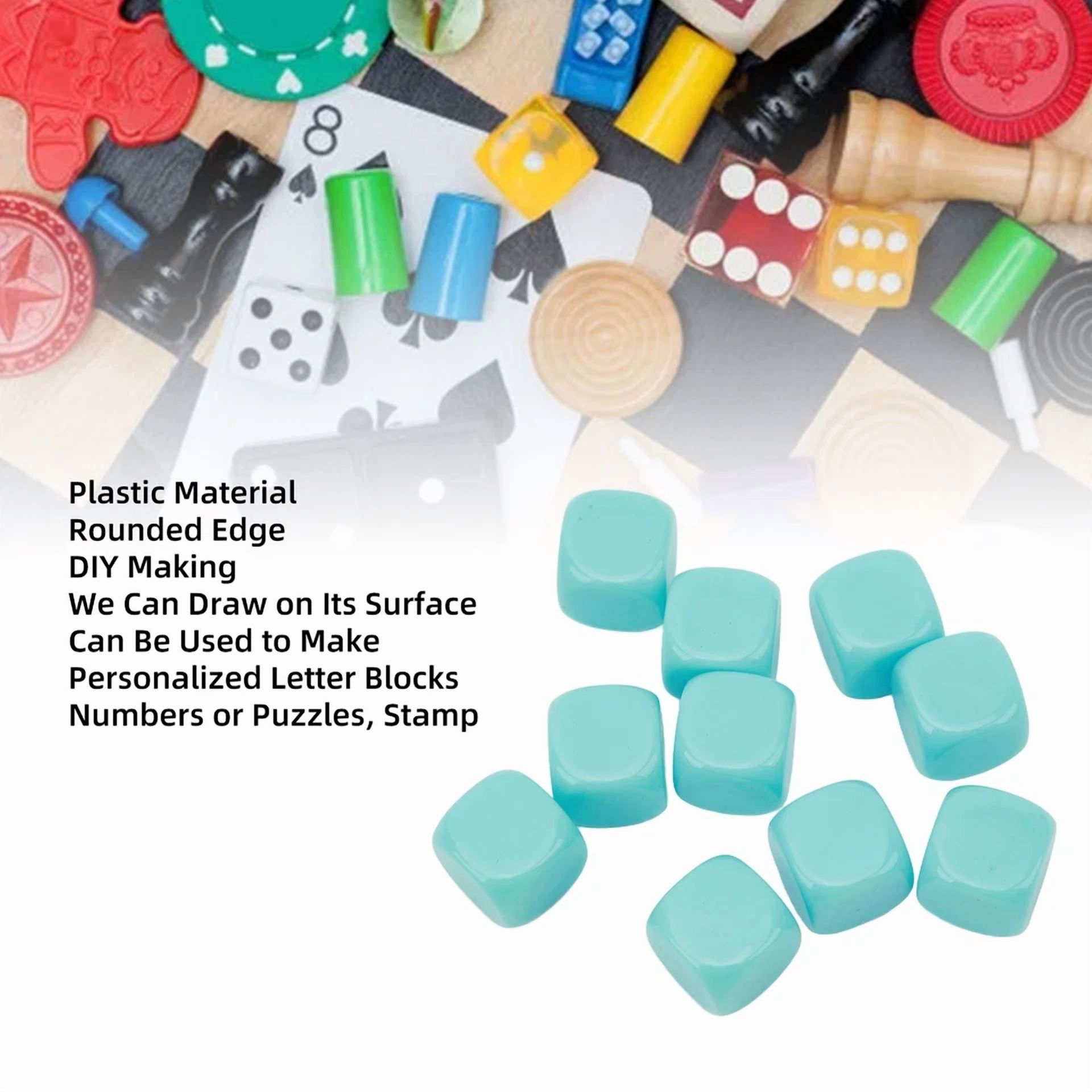 (Light Blue)Funny Dice Plastic Rounded Edge Game 30 Pieces Of Party Didactic