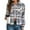 Gray(Plaid), variant on Weardear Women's Cropped Casual Jacket Flannel Fall Outwear Jacket Plaid Button Down Coat