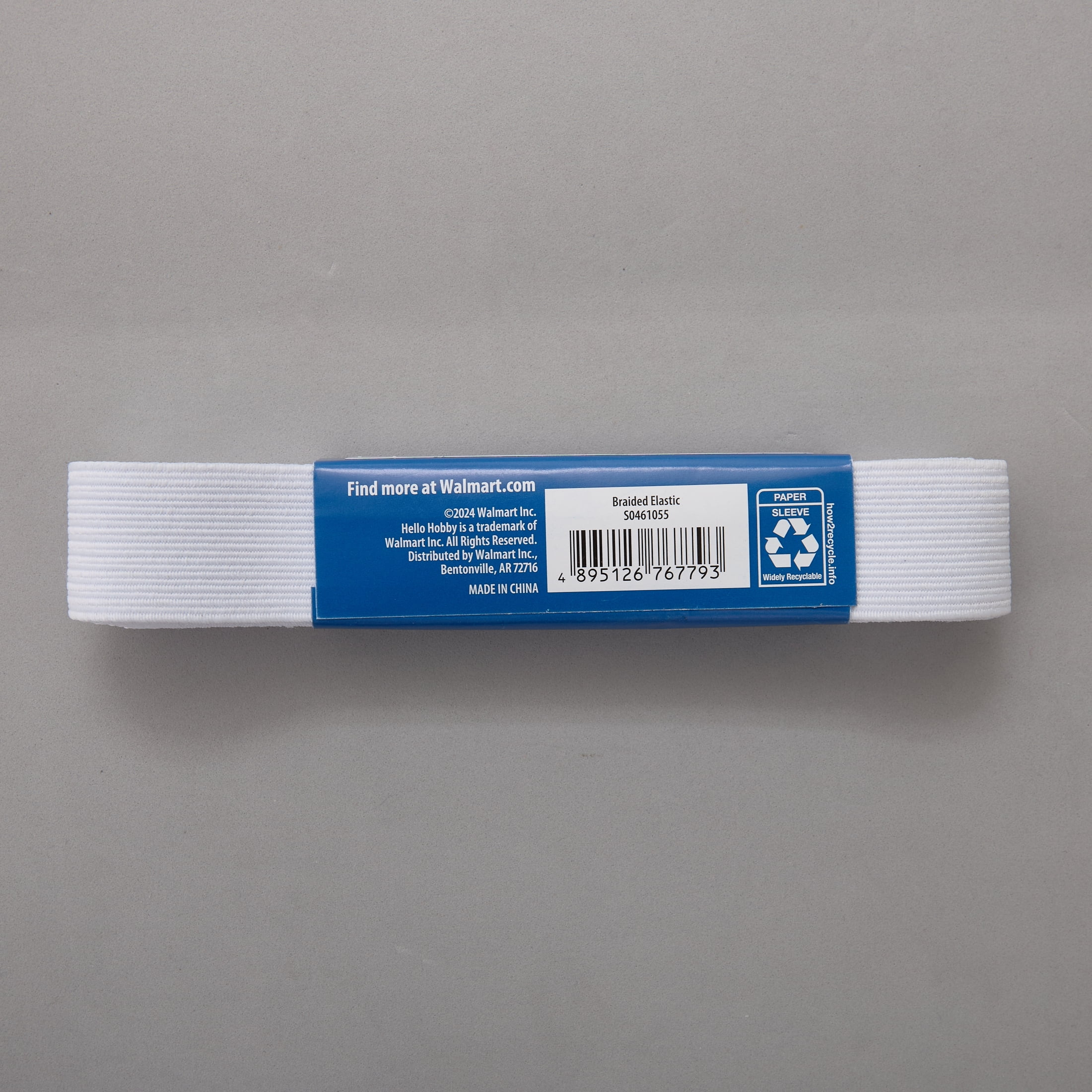 Hello Hobby White Braided Elastic 1-Inch x 2.5-Yards for Sewing & Craft