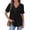 Black, variant on Womens Short Sleeve Babydoll Tops Lace Trim V Neck Cotton Tunic Shirts for Women Summer Spring Blouse Red,XL