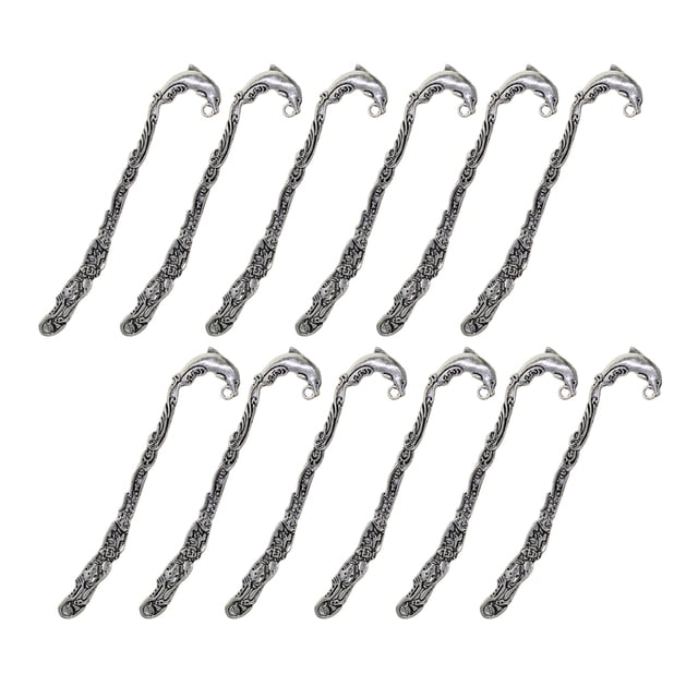 Hook Bookmarks Joyas de búsqueda DIY Haciendo DIY Aleación de zinc Vintage Bookmark Decoraciones Artesanía Accesorios Para Regalos Antigua Plata 12 Piezas