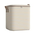 thumbnail image 1 of Houndstooth Storage Box with Zipper, Large Capacity Clothes Organizer Bag for Bedding Quilt Pillow, Portable Wardrobe Moving Container Beige4, 1 of 4