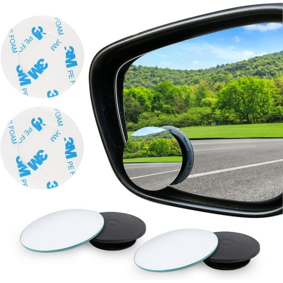 SURJDE Frameless Blind Spot Mirror, Car Convex Round Blindspot Mirror Rotatable Rear View Mirror Exterior Accessories for Universal Cars, SUV, and Trucks