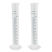 Uxcell 2 Pcs 100mL Laboratory Solution Liquid Measurement Graduated Cylinder 23cm Height