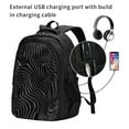 thumbnail image 7 of Hirioo Abstract Black And White Waves for Travel Laptop Backpack with USB Charging Port for Men and Women, 7 of 7