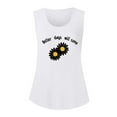 thumbnail image 2 of Charmgo Camisoles pour Femmes Tendance 2025 Chic Col Rond Manches Courtes T-Shirts Imprimés 2D Décontractés Coupe Ample Gilet Tunique Sans Manches Hauts d'Été pour Femmes Blanc TTG, 2 of 7