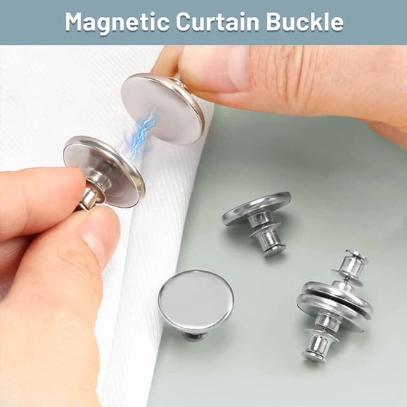 Magnetic Curtain Tiebacks, Adjustable Dual-Sided Curtain Holders, Strong Hold Drapery Clips for Living Room, Bedroom, Office, Easy No-Drill Installation