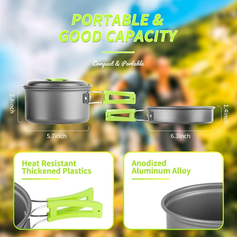 YQSDG 16 Piece Aluminum Camping Mess Kit