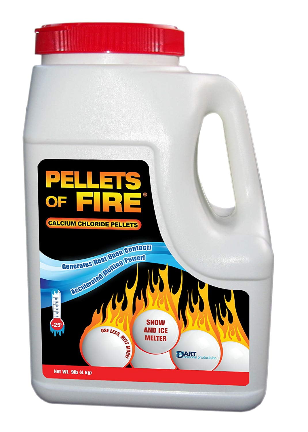 Pellets Of Fire Snow and Ice Melter 9lb Jug Calcium Chloride Pellets