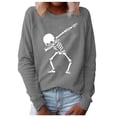 thumbnail image 1 of Sudadera con capucha de Halloween de manga larga informal suelta con estampado de cuello redondo para mujer Pompotops gfhjh3446, 1 of 4