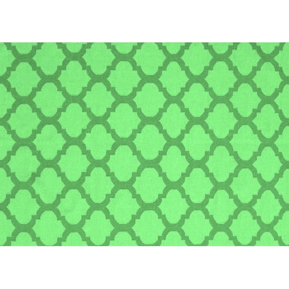 Ahgly Company Indoor Rectangle Trellis Emerald Green Modern Area Rugs, 4' x 6'