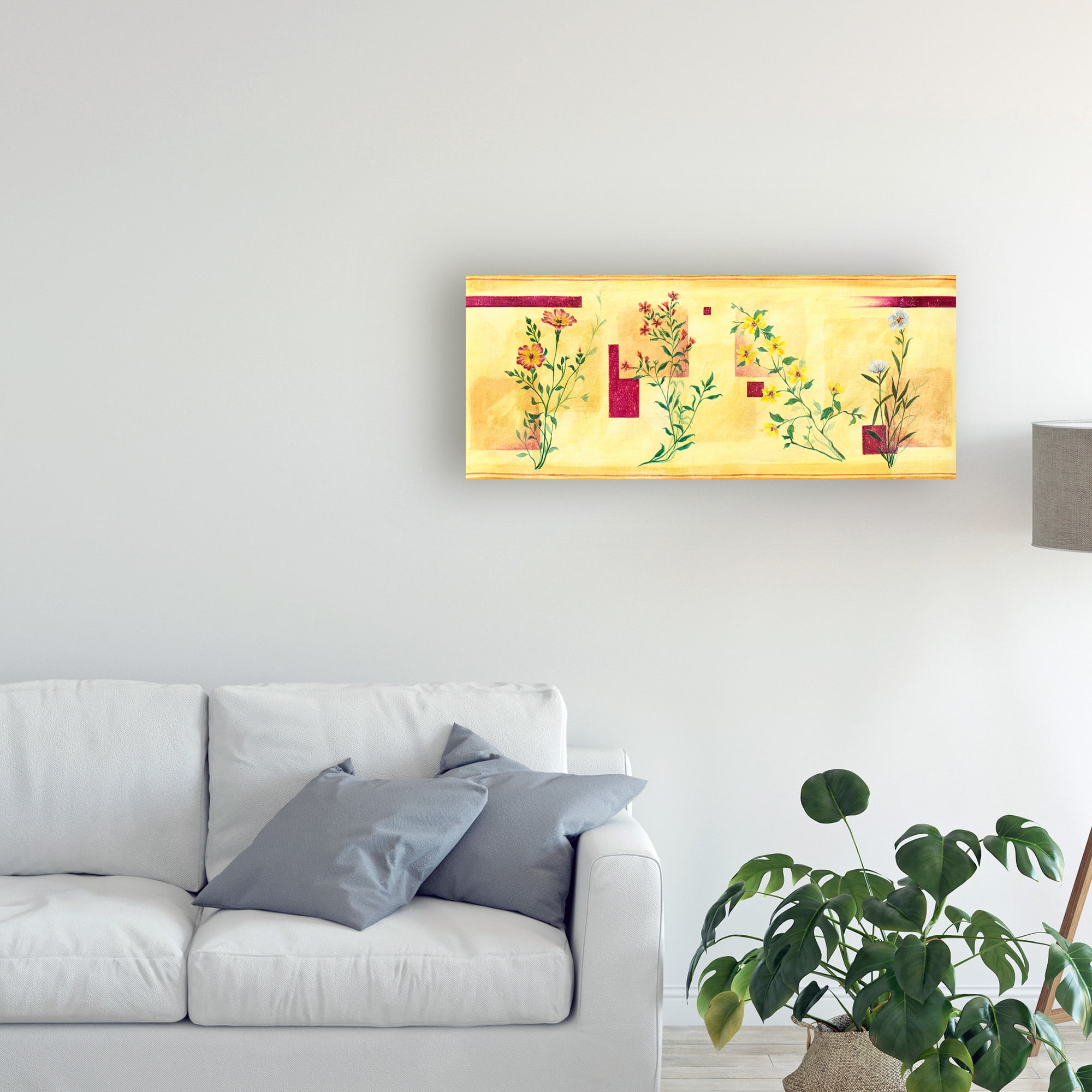 Trademark Fine Art 'Pink Overgrown Flowers' Canvas Art by Pablo Esteban